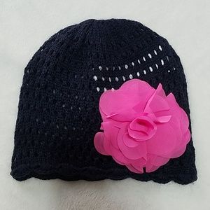 Knit flower hat